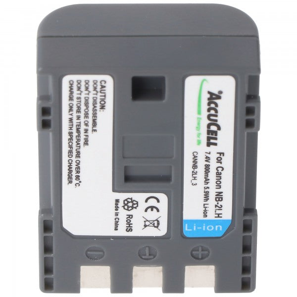 AccuCell Akku passend für Canon NB-2LH, NB-2L Li-Ion, 800mah