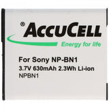 AccuCell Akku passend für Sony NP-BN1 Akku Typ N kein Original Akku 580-630mAh