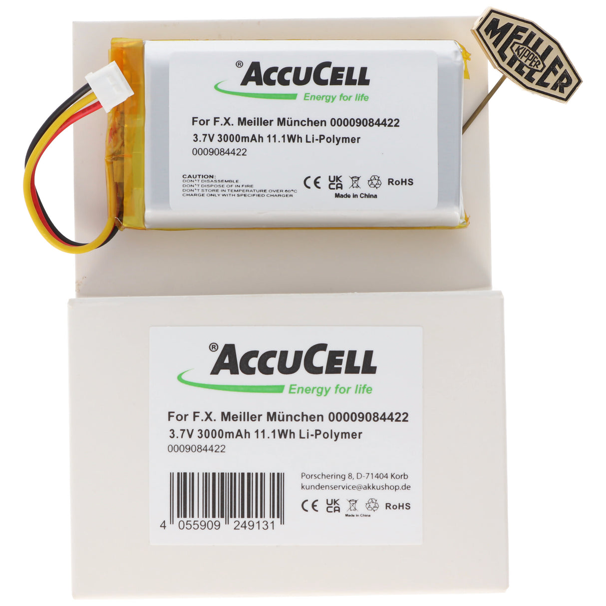 AccuCell Akku für F.X. Meiller München 0000 9084 422, 3.8 Volt, 3500mAh Li-Polymer