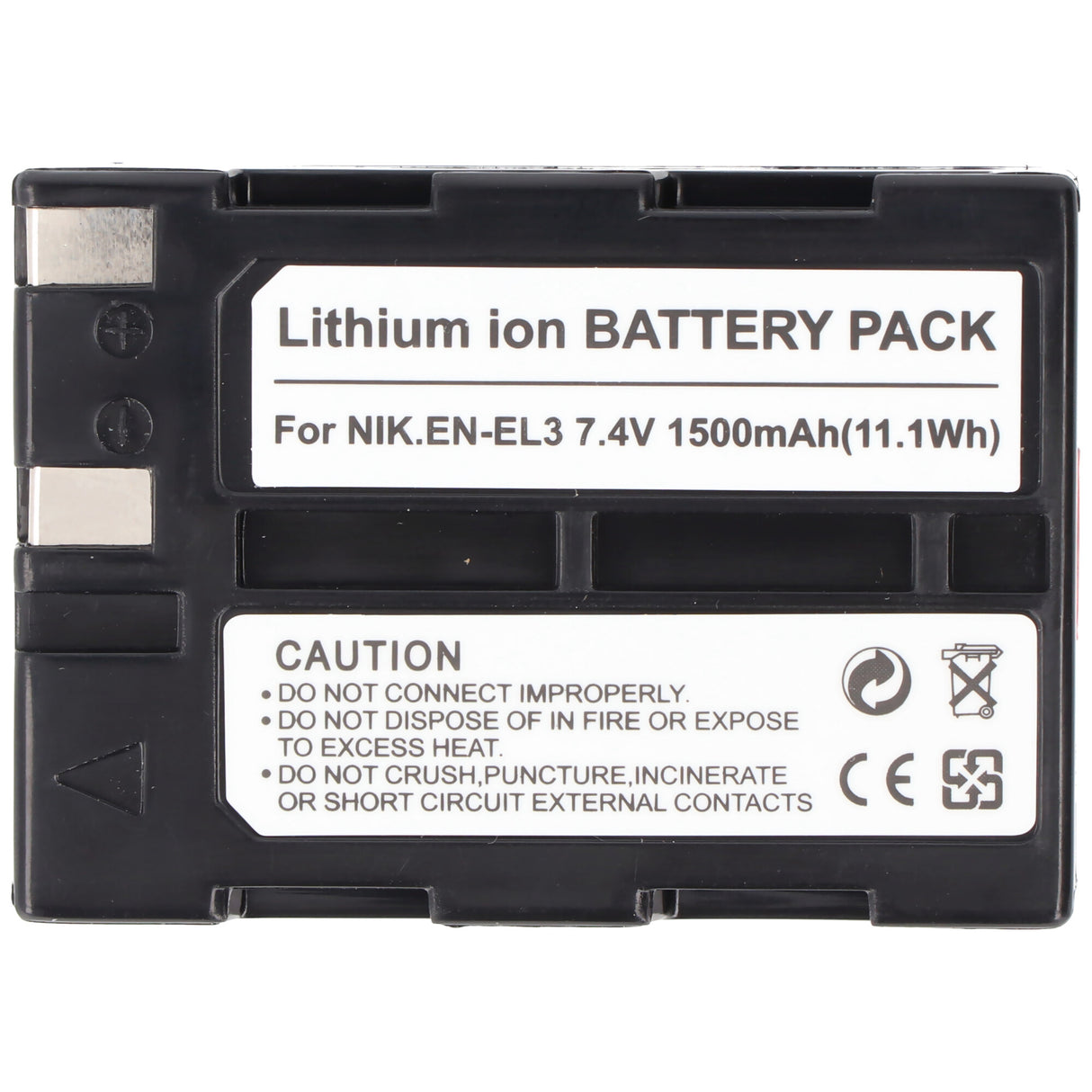 AccuCell Akku passend für Nikon EN-EL3, EN-EL3a Li-ion, 7,4V, 1500mAh, 11,1Wh