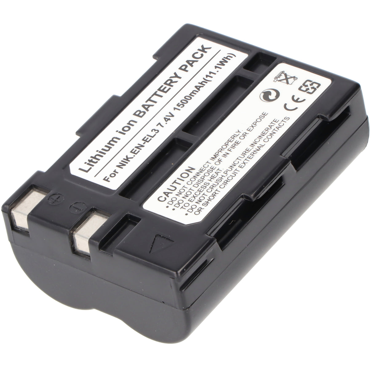 AccuCell Akku passend für Nikon EN-EL3, EN-EL3a Li-ion, 7,4V, 1500mAh, 11,1Wh