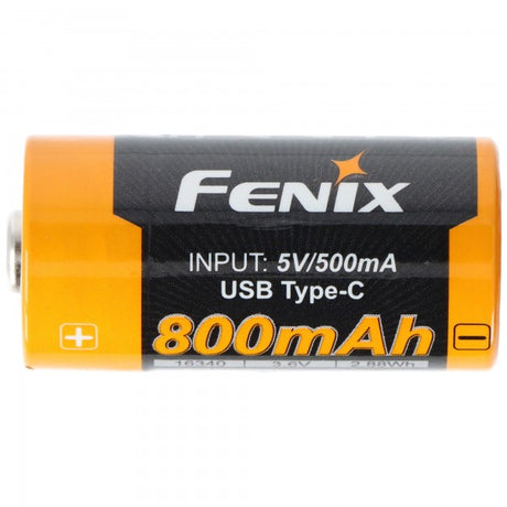 Fenix ARB-L16-800UP geschützer Li-Ion Akku 16340 RC123A, 800mAh, mit USB-C Ladebuchse