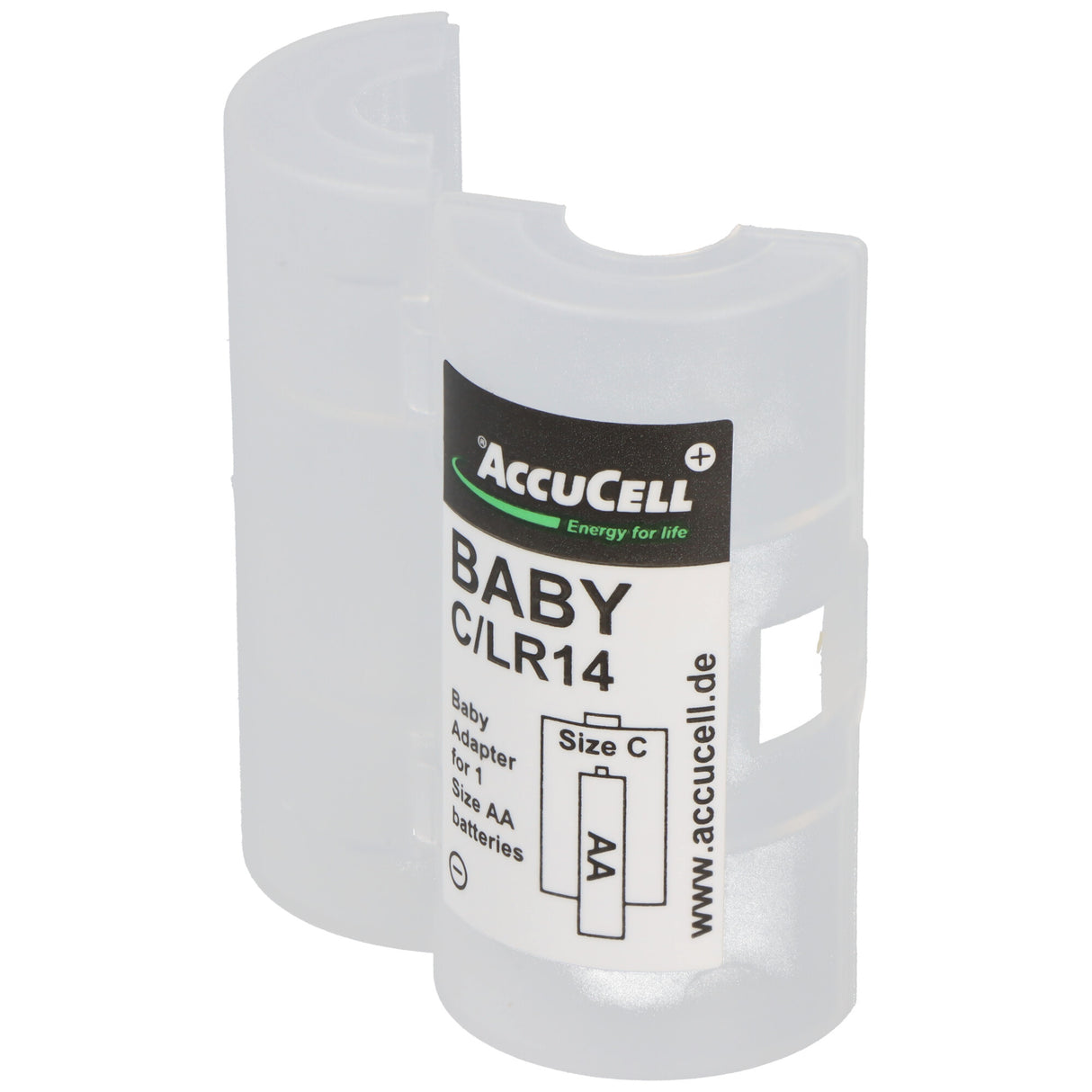 2x AccuCell Adapter C, Baby, LR14 und Panasonic eneloop 2-Pack BK-3MCDE/2BE Akku NiMH, Mignon, AA, HR06, 1.2V und 2000mAh