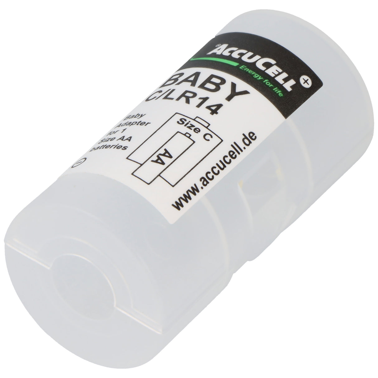 2x AccuCell Adapter C, Baby, LR14 und Panasonic eneloop 2-Pack BK-3MCDE/2BE Akku NiMH, Mignon, AA, HR06, 1.2V und 2000mAh
