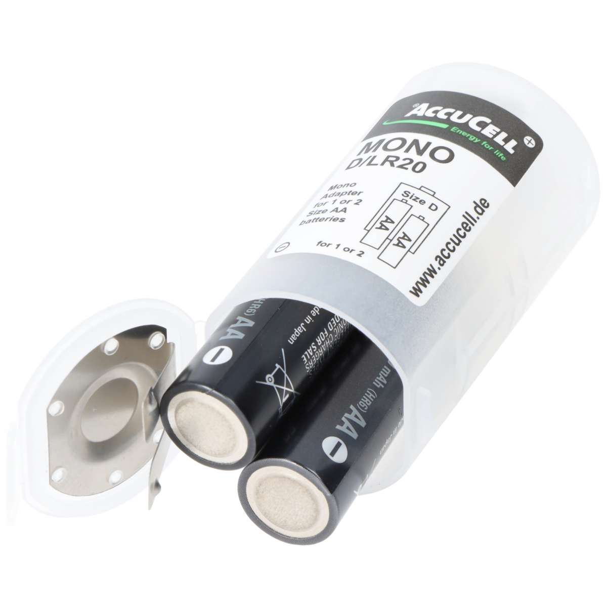 Panasonic eneloop Mono 5000mAh bestehend aus 1x AccuCell Adapter D und 2x eneloop pro AA