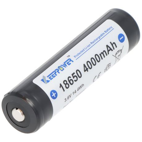 Keeppower Li-ion Akku 18650 4000mAh, 3,7V Li-Ion-Akku geschützt, Pluspol erhöht, 69,2x18,7mm