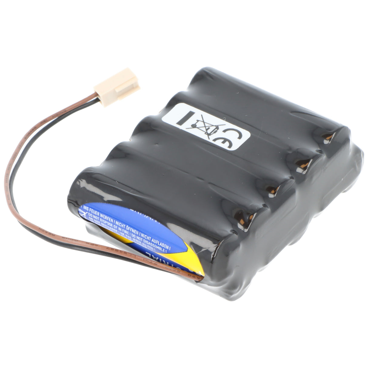 Varta Ersatzbatteriepack für ACO Quantrix-KV 3.0 AlMn 15V 2970mAh F2x5 Mignon AA mit 150mm Kabel und PS2 Stecker