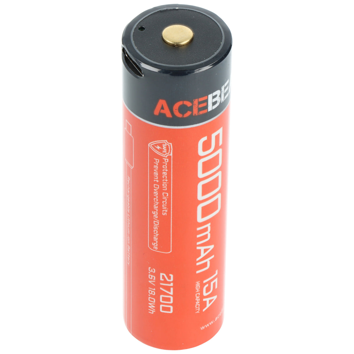 AceBeam 21700 Li-ion Akku 5000mAh, USB-C, max. Entladestrom 15A, 76,2 x 21,7mm