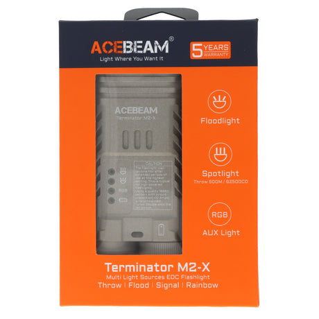 AceBeam Terminator M2-X LED-Taschenlampe, 5.000K, 2.000 Lumen, weiß