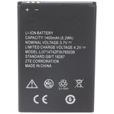 AccuCell Akku passend für ZTE Li3714T42P3h765039, ZTE Blade A3, A5, AF3, AF5, C341, T220, T221, T230, 1400mAh, 3.7V