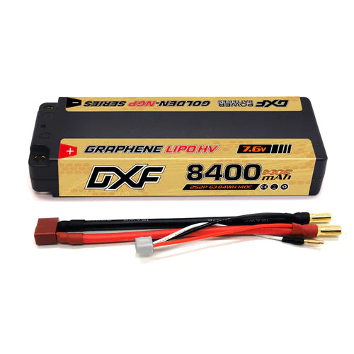 DXF 2S 8400mAh 7,6V 140C GOLDEN Grapehe Hardcase 5mm LiPo Akku ( 2 St. )