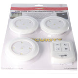 Heitech LED Leuchten im 3er Set inklusive Fernbedienung und Batterien, 3 LED Leuchten, mit Touchfeld