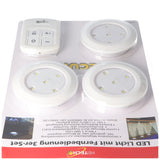 Heitech LED Leuchten im 3er Set inklusive Fernbedienung und Batterien, 3 LED Leuchten, mit Touchfeld