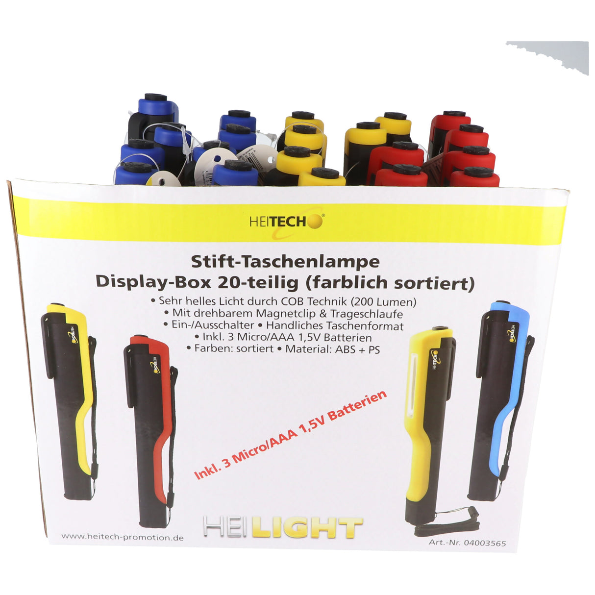 Heitech LED Leuchtstift mit max. 200 Lumen, inklusive 3 AAA Micro Batterien