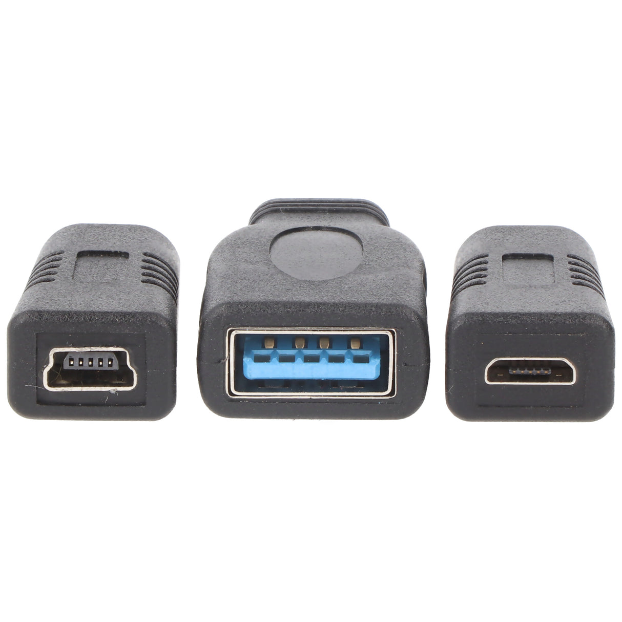 Heitech Adapter 3-er Set für Micro-USB und Mini-USB auf USB-C Stecker