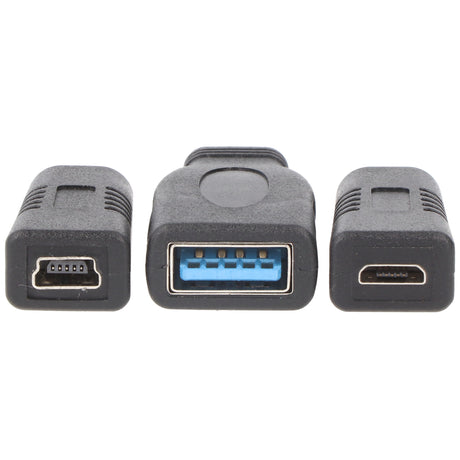Heitech Adapter 3-er Set für Micro-USB und Mini-USB auf USB-C Stecker
