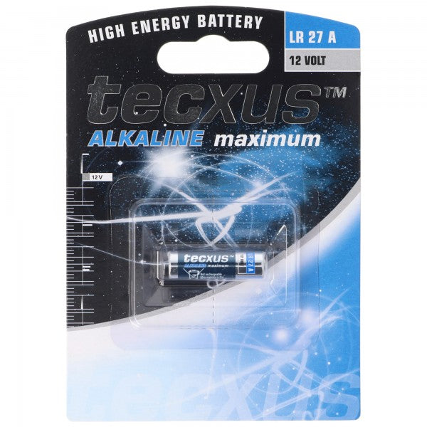 Tecxus LR27 A Alkaline Batterie L828, 12 Volt, Abmessungen 28,8 x 8 mm