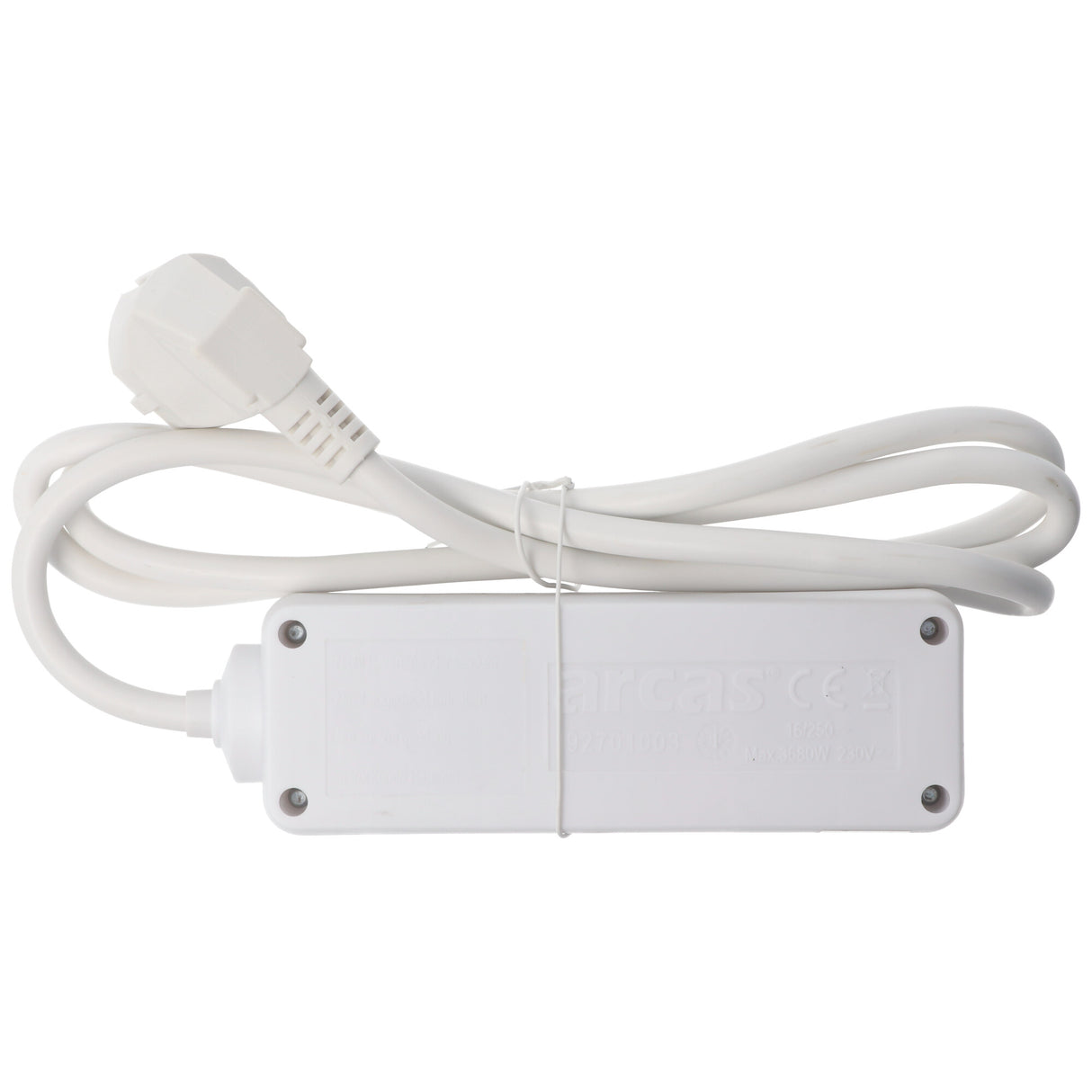 Arcas Steckdosenleiste 3-fach ohne Schalter, ideal für Winkelstecker und Schuko Stecker, weiß