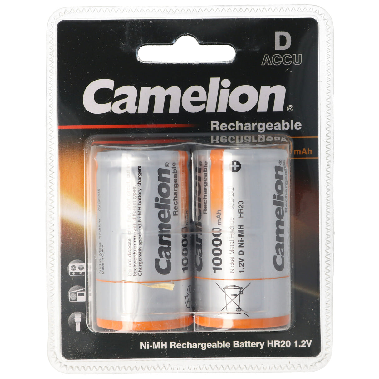 Camelion NiMH Akku Mono D LR20 1,2 Volt mit max. 10000mAh Kapazität