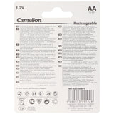 Camelion AA, Mignon LR6, HR6, NiMH Akku mit bis zu 2700mAh in 2er Blisterverpackung, Abmessungen 50,5x14,1mm