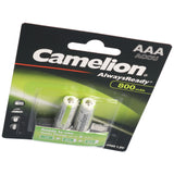 Camelion AAA, Micro LR3, HR03, NiMH Akku mit 800mAh in 2er Blisterverpackung, Always Ready mit geringer Selbstentladung, Ready to Use Akku