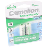 Camelion AA, Mignon LR6, HR6, NiMH Akku mit 1,2V 800mAh in 2er Blisterverpackung, Always Ready mit geringer Selbstentladung, Ready to Use Akku