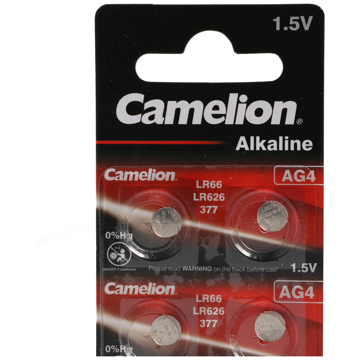 Camelion Marken Knopfzelle AG 4 Batterie 10er Set entspricht V376, V377 Knopfzelle LR626 Batterien, 1,5V typisch 18mAh