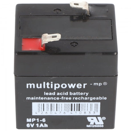 Multipower MP1-6 Akku PB Blei 6V 1000mAh Anschluss 4,8mm Steckkontakt