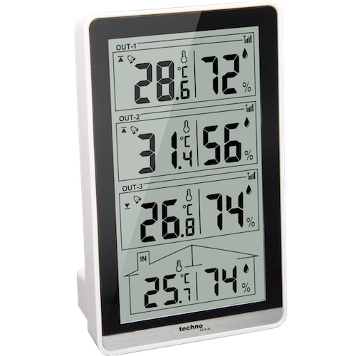 Technoline WS 7060 - moderne Temperaturstation mit 3 Außensensoren und 4 Messwerten