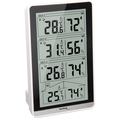 Technoline WS 7060 - moderne Temperaturstation mit 3 Außensensoren und 4 Messwerten
