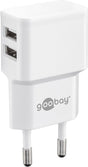 Goobay Dual USB-Ladegerät 2,4 A (12W Output) weiß kompaktes USB-Netzte