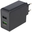 Goobay Dual-USB Schnellladegerät USB QC3.0 28W schwarz, lädt bis zu 4x