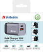 Verbatim Ladeadapter, Universal, GNC-35, GaN, 35W, grau 1x USB-A QC, 1