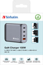 Verbatim Ladeadapter, Universal, GNC-100, GaN, 100W, grau 1x USB-A QC,