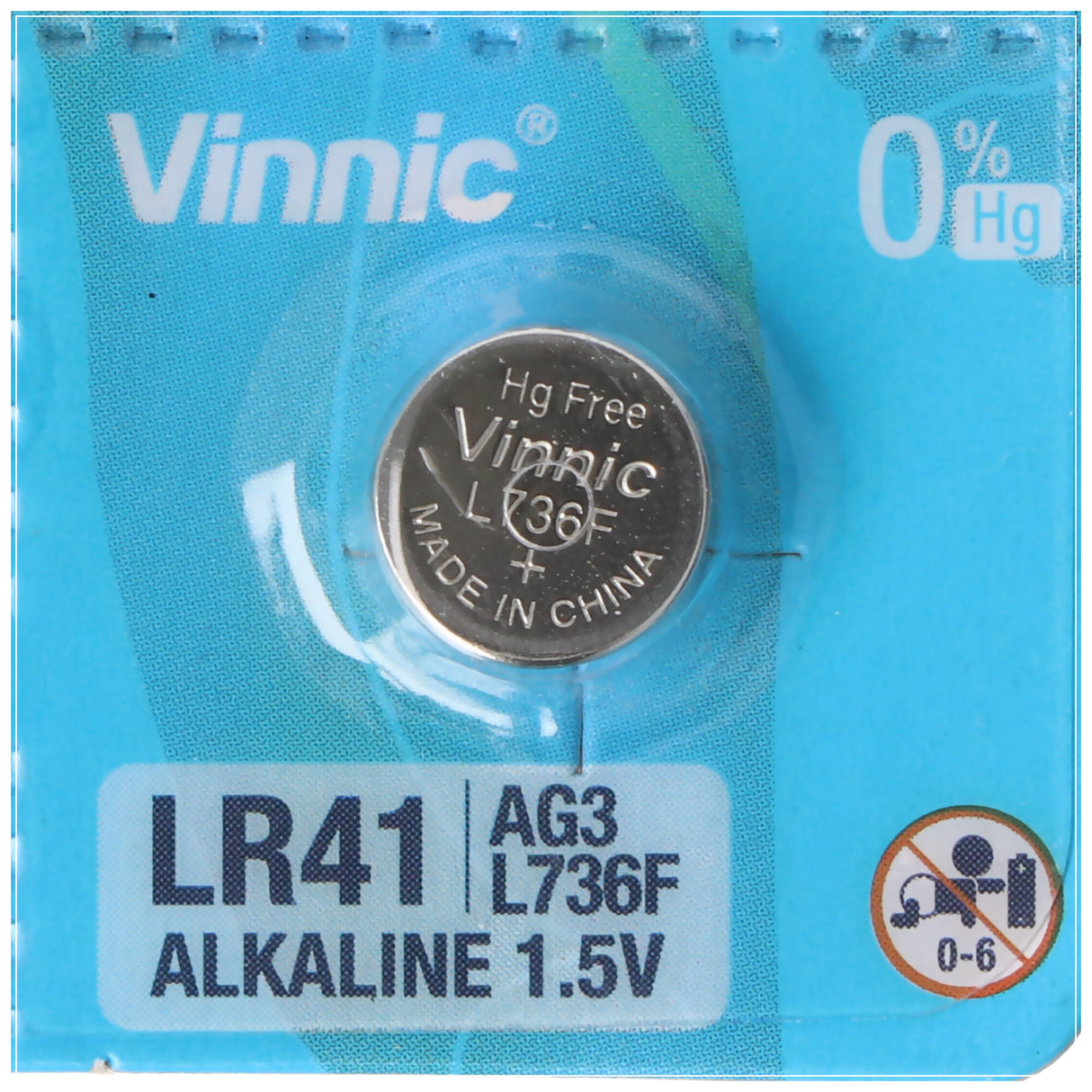Vinnic 10 Stück Alkaline Batterie AG3, LR41 Alkaline Batterie L736F, AG3, L736 F, G3, G3A, SR41
