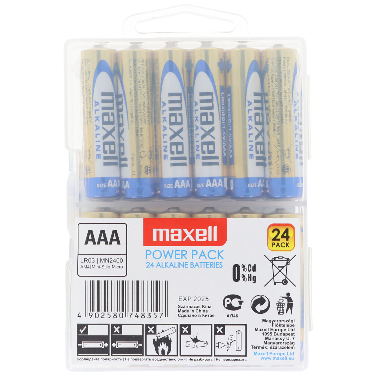 Maxell Alkaline Batterie LR03 AAA 1,5V Batterie 24er Pack
