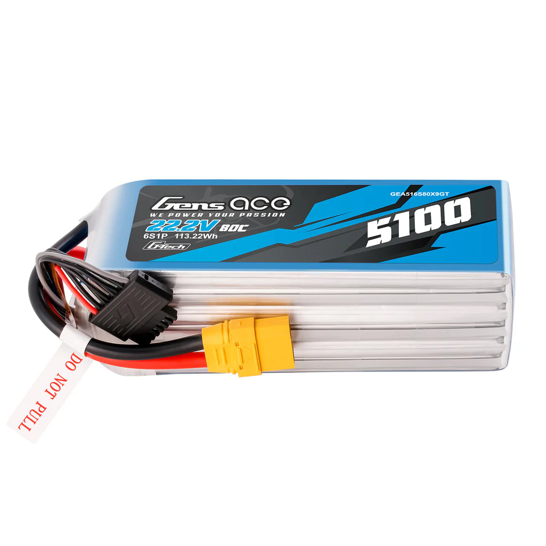 GensAce G-Tech 6S 5100mAh 80C 22,2V 6S1P Lipo-Akkupack mit XT90-Stecker