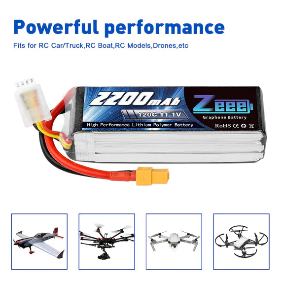 Zeee 3S 2200mAh 11.1V 120C XT60 (2 Stück)