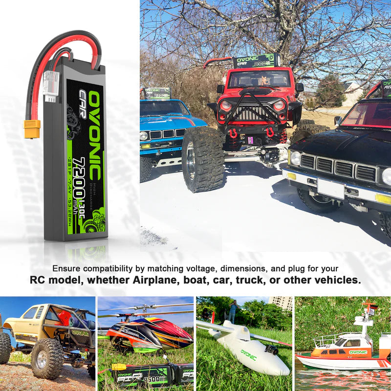 7200mAh / 2S / XT60 to TRA
