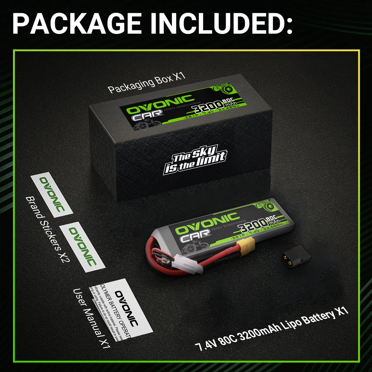 3200mAh / 2S / XT60 + TRA
