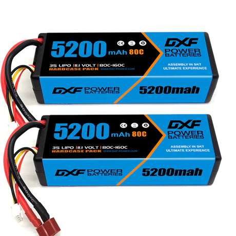 DXF 3S 5200mAh 11,1V  80C Blue Series Hardcase Lipo Akku (2 Stück)