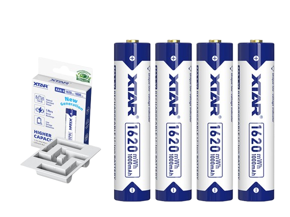 AAA 1,5V 1620mWh (ca. 1000mAh) (Micro, LR03) Li-Ionen-Akku (Wiederaufladbar) mit *Indikator