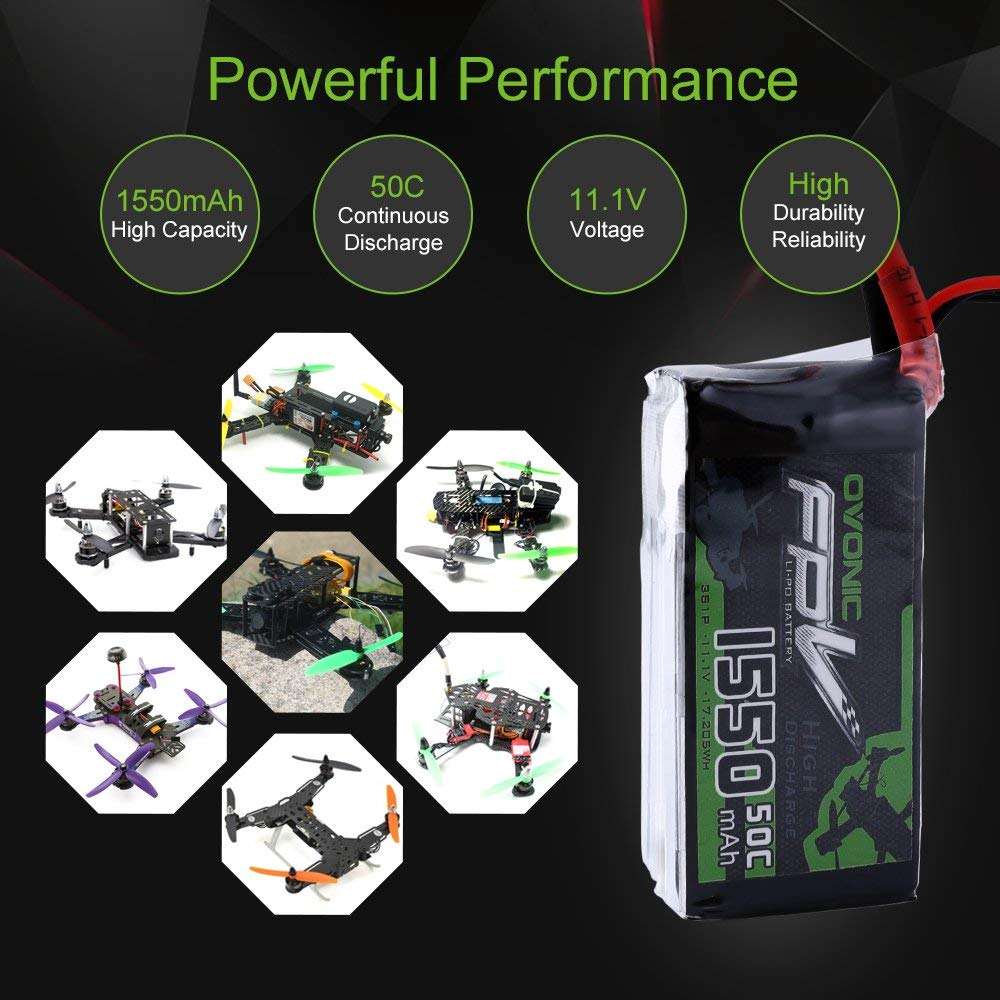 Ovonic FPV 3S LiPo Akku 1550mAh 50C 11,1V mit XT60 Stecker