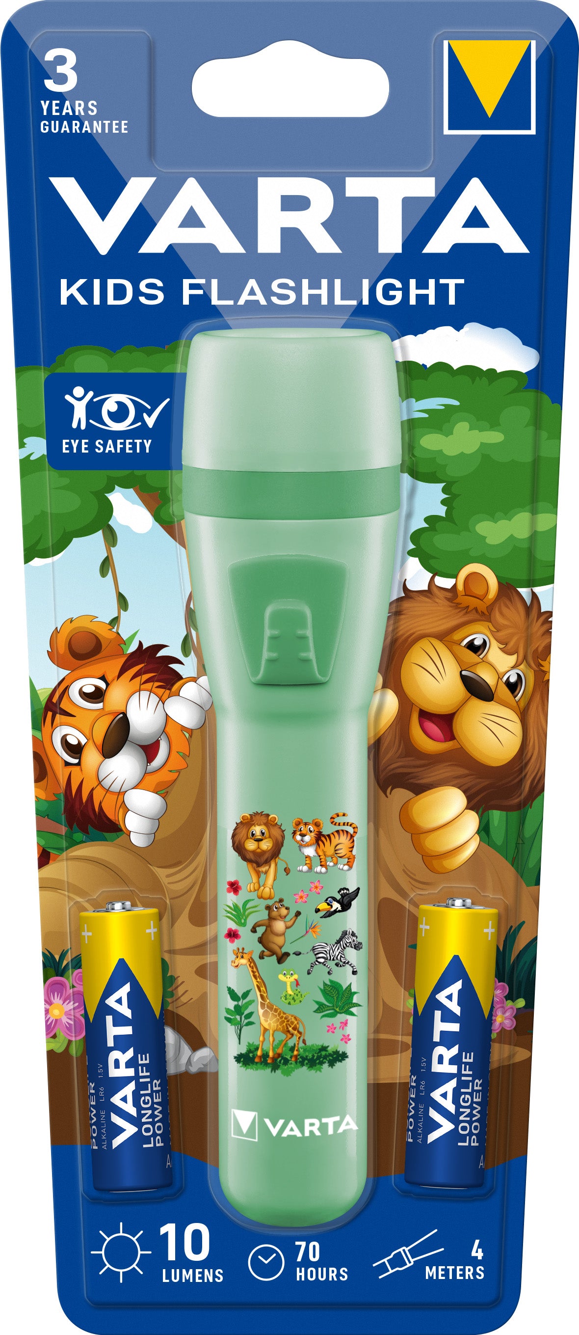 Varta LED Taschenlampe Kids Flashlight 10lm, inkl. 2x Batterie Alkaline AA, Retail Blister