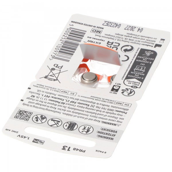 Rayovac HA13 PR48 Hörgeräte Batterien Extra Advanced 8er Sparpack 6 + 2 Gratis 5000252100973, Lieferung besteht aus 8 Stück Batterien