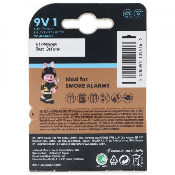 Ultra Power Alkaline 9V Batterien ideal für Rauchmelder, Rauchwarnmelder