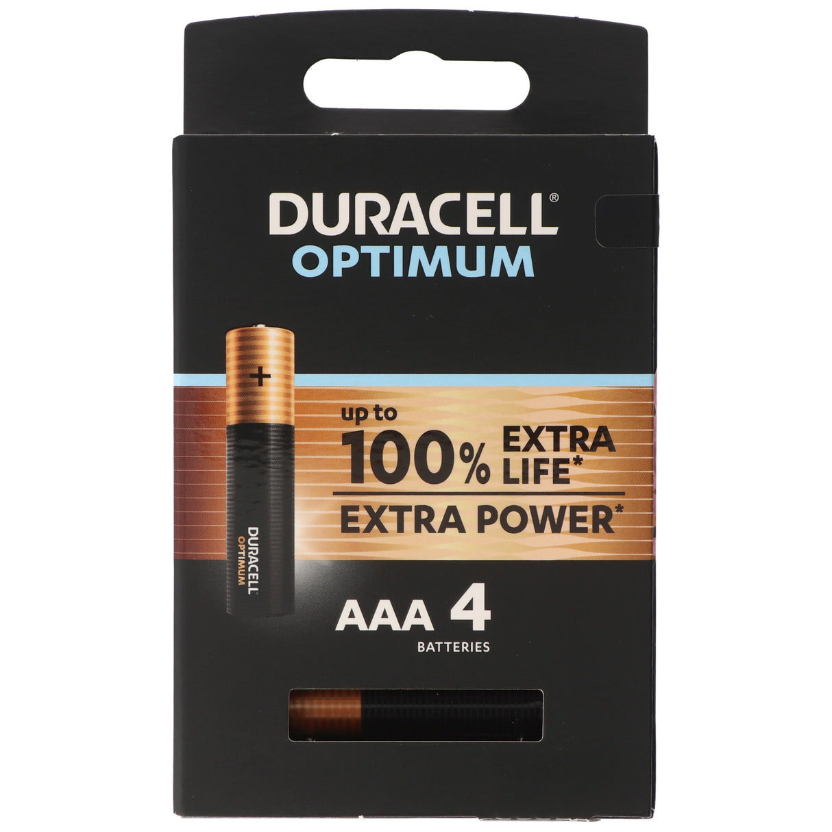Duracell Optimum AAA Mignon Alkaline-Batterien, 1.5V LR03 MX2400, 4er-Pack