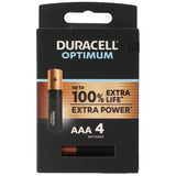 Duracell Optimum AAA Mignon Alkaline-Batterien, 1.5V LR03 MX2400, 4er-Pack