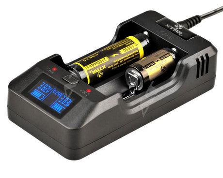 Xtar VP2 - Ladegerät für Li-Ion und LiFePo4 Akkus 3,2V 3,6V - 3,8V inkl. 12V Ladekabel