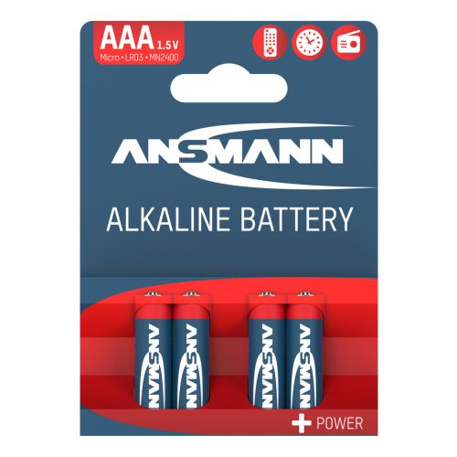 Ansmann Alkaline Batterie Micro AAA, 1,5V, 4er Papierblister